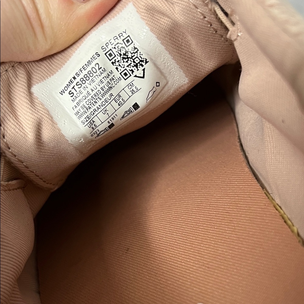 Sperry Women's Pier Wave Blush Pink Canvas Upper Slip On Sneakers - Size 9.5 - Picture 12 of 12